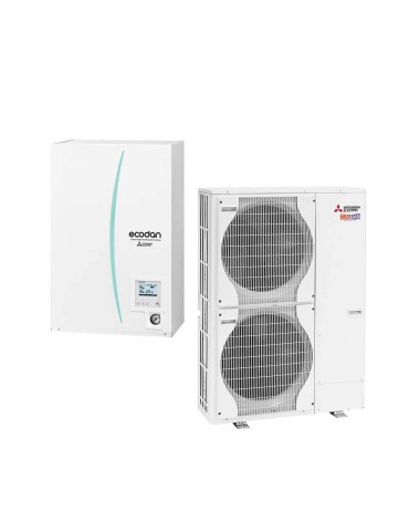Pompa de caldura aer apa Mitsubishi Electric Zubadan ECODAN PUHZ-SHW112VHA / ERSC-VM2D 11.2 kW, cu incalzitor de rezerva integrat 2 kW, pentru incalzire si racire, garantie 60 luni